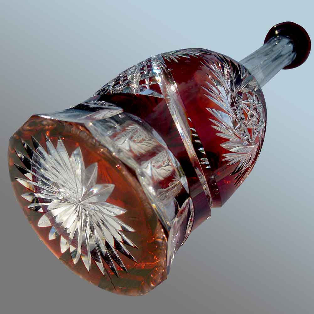 Bohemians - ボヘミアンGlass Decanter◆hand cut◆クリスタル デカンタ Bohemian crystal decanter with magenta pink lining, numbered